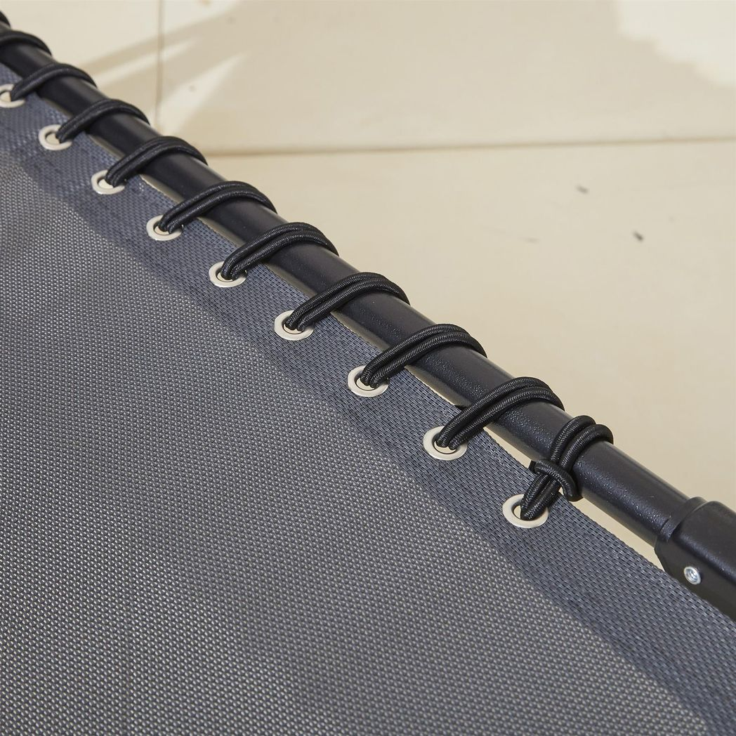 Neo Folding Sun Loungers – Set of 2, Adjustable Backrest, Mesh Seat, Grey