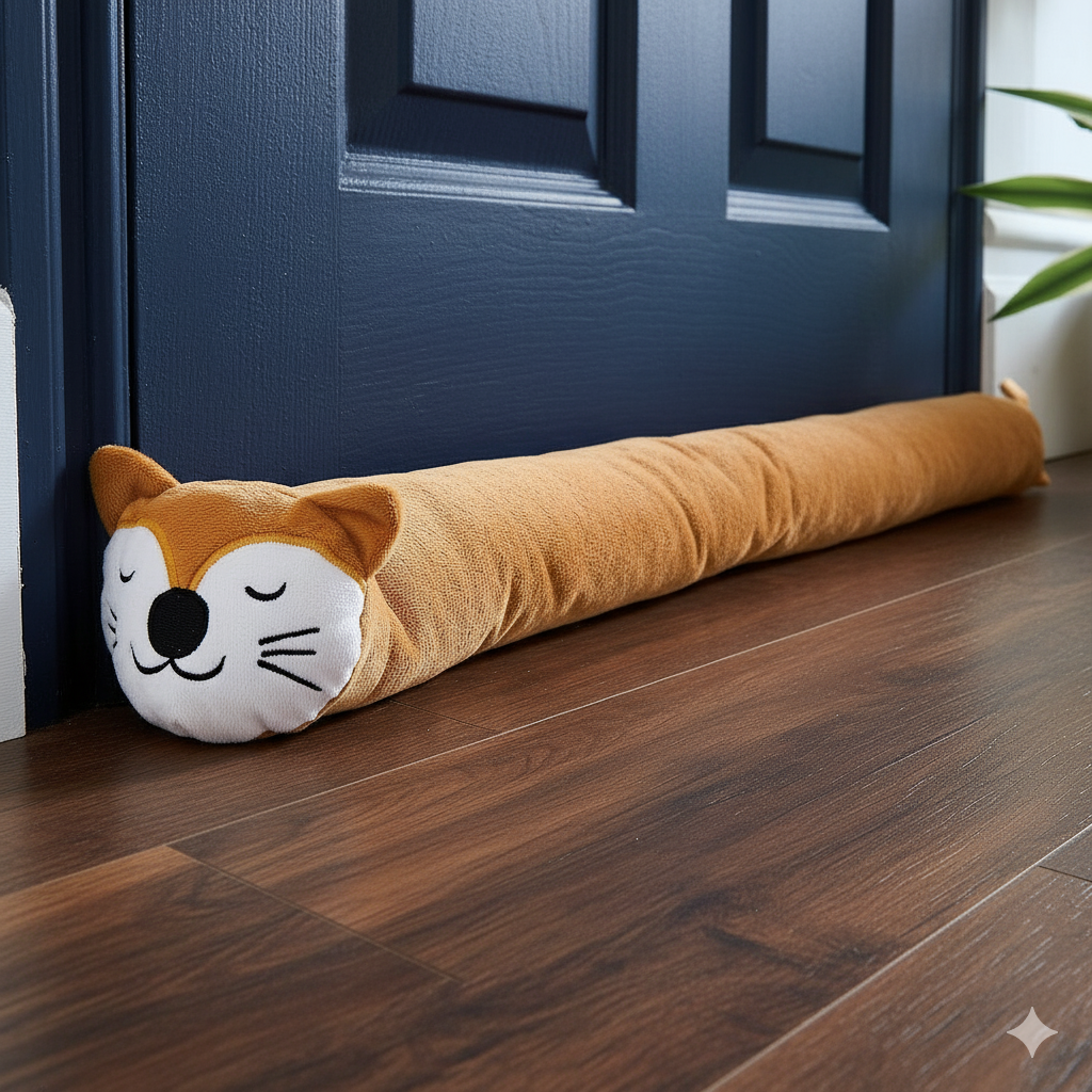Avilo Sleepy Cat Draught Excluder – Cute Door Draught Stopper for Winter
