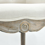 MSL Cream Linen Tub Chair with Beech Wood Frame – Mid-Century Barrel Accent Armchair for Living Room or Office