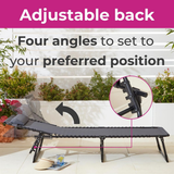 Neo Folding Sun Loungers – Set of 2, Adjustable Backrest, Mesh Seat, Grey