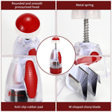 VINSANI Press Onion & Food Chopper – Quick Chopping for Onions, Garlic, Nuts & Herbs, Red/White