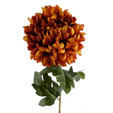 Pack of 6 Extra Large Artificial Reflex Chrysanthemums, 75cm with Silk Petals – Orange Floral Decor