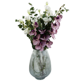 Pack of 6 x 100cm Artificial Phalaenopsis Orchid Purple Stem – 42 Flowers