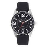 Ravel Men's Sports Watch – Black Dial, Black Silicone Strap