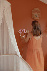 YELLOWPOP Disney Minnie Mouse LED Neon Wall Light – 250 Lumen USB Powered Sign, White Glow, Gift Boxed