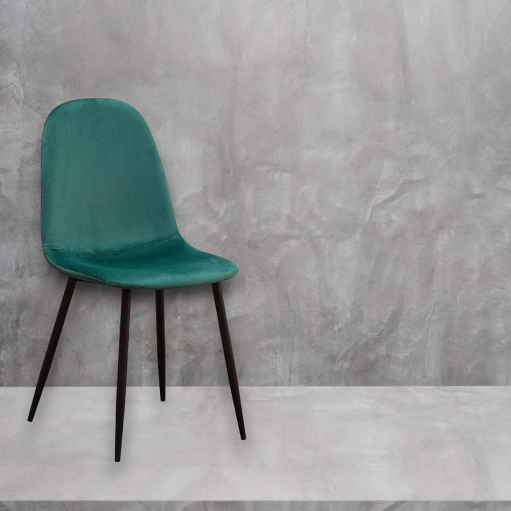 AcaciaHome Velvet Padded Dining Chair with Metal Legs