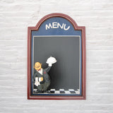 Wall-Mounted Chalkboard Memo Menu Board with Wooden Frame – Kitchen, Bistro & Restaurant, 60 x 40cm Square, Blue