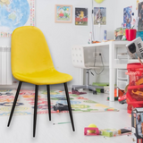 AcaciaHome Velvet Padded Dining Chair with Metal Legs