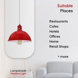 Red Dome Metal Pendant Shades, 21cm – 2 Pack