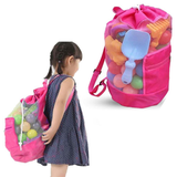 Doodle Nylon Toy Storage Bag and Play Mat with Drawstring – Foldable Kids Toy Organiser, Pink