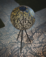 Solar Free Standing Leaf Effect Sphere – Warm Glow Garden Light Ornament