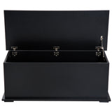 HOMCOM Ottoman Storage Chest Keepsake Box with Lift-Up Lid – Seat & Footrest, Black