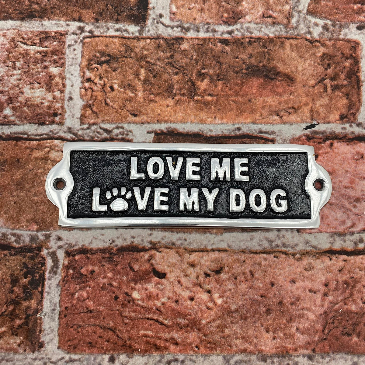 Love My Dog Aluminium Cast Iron Door Sign – Humorous 20cm Wall Decor Gift Sign