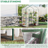 Outsunny 4 Tier Walk-In Portable Greenhouse with 8 Shelves, 143 x 73 x 195 cm – Steel Frame, Clear PVC Cover