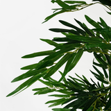 Leaf 150cm (5ft) Artificial Bamboo Plant with Real Natural Bamboo Canes – Realistic Home Decor, Green