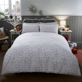 Sleepdown Illustrated Father Christmas Reversible Duvet Cover Set with 2 Pillowcases – Festive Bedding