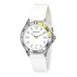 Henley Ladies Sports Watch – Aluminium Top Ring, White Silicone Strap