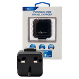 FX Powabud Mains USB Charger 1A – Compact Travel Charger for Phones, Tablets & Micro USB Devices, Black