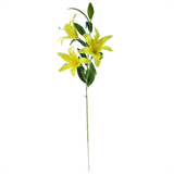 Leaf Large Artificial Lily Stems, Pack of 6 x 100cm with 18 Silk Flowers – Yellow