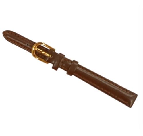 DK Classic Brown Padded Leather Watch Strap, 10mm – Replacement Watch Band