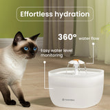 PawQuench Quiet Pet Water Fountain, 2L with 360° Waterfall Flow & 4-Stage Filtration – For Cats and Dogs