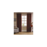 Sleepdown Herringbone Lined Eyelet Curtains, 66 x 54in – Classic Weave, Red