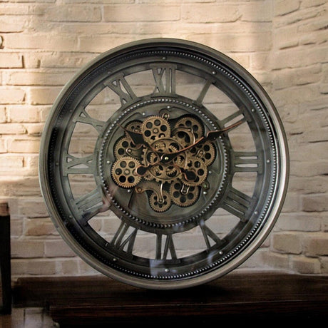 AcaciaHome 60cm industrial gears wall clock