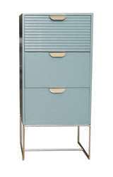 Wooden 3-Drawer Bedside Table with Smooth Glide Slides – Compact Bedroom Storage Nightstand, Green