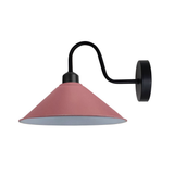 Vintage Swan Neck Wall Light, Cone Shade, E27 Socket – Dimmable Indoor Wall Sconce, Pink