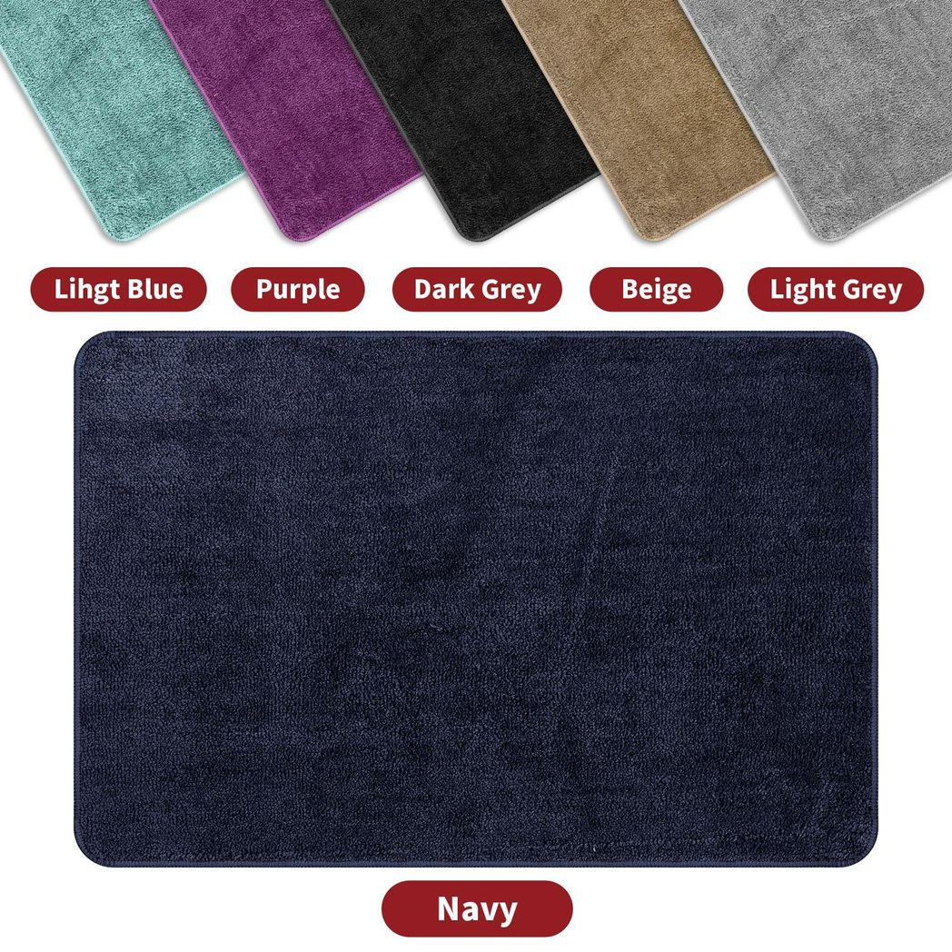 Vinsani Ultra Soft Microfibre Bath Mat 60x90cm – Dense, Fluffy Bathroom Mat, Navy