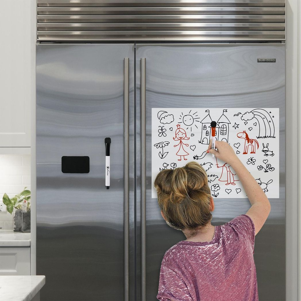 Vinsani A3 Magnetic Whiteboard with 2 Markers and Eraser – Home, Office and Kids Drawing Board
