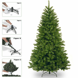 Colorado Artificial Christmas Tree, 7ft Hinged Pine Effect with Metal Stand – Indoor/Outdoor, Green