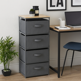 Avilo 4 Drawer Chest with Fabric Handles – Space-Efficient Storage for Bedroom, Bathroom or Office