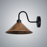 Vintage Swan Neck Wall Light, Cone Shade, E27 Socket – Dimmable Indoor Wall Sconce, Brushed Copper