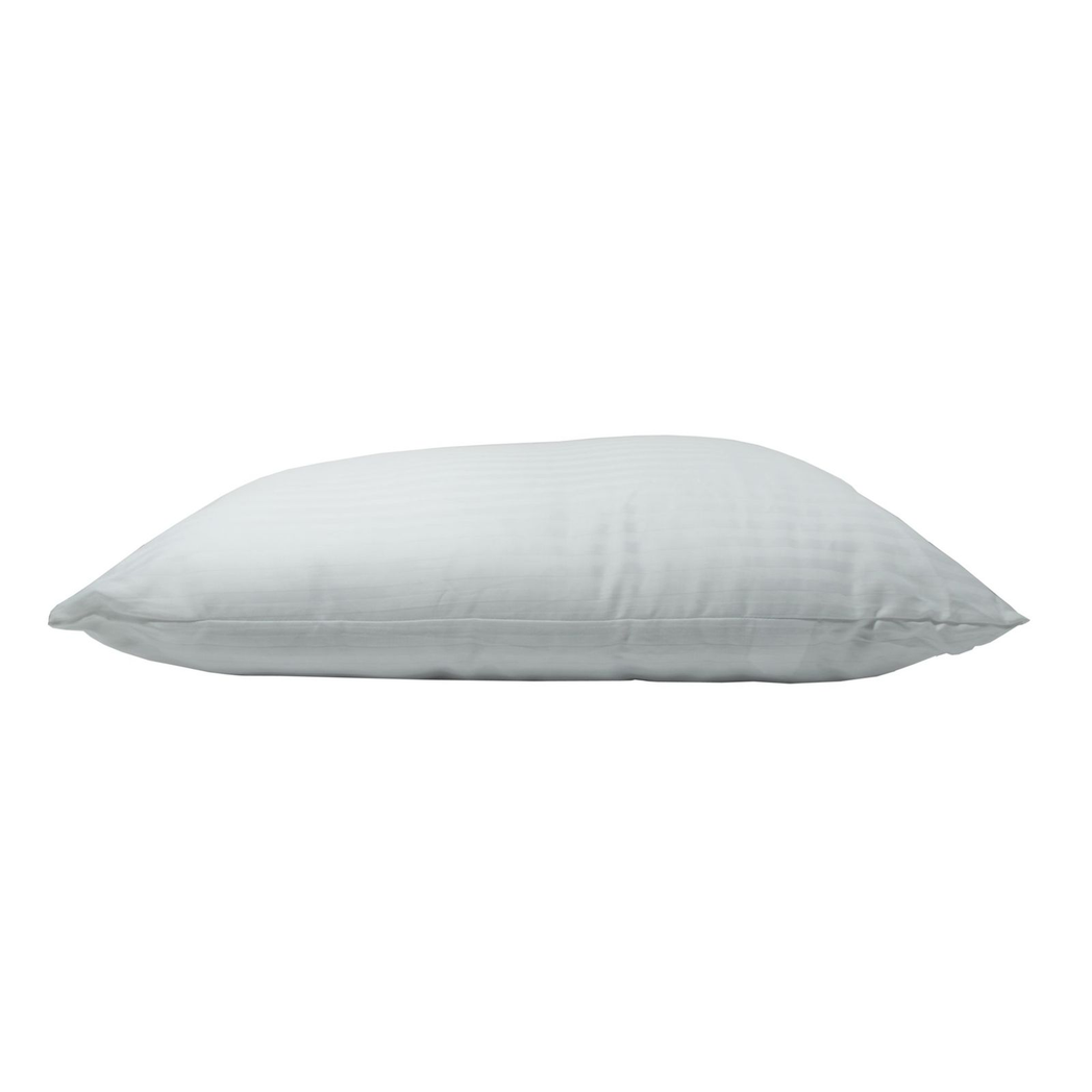 Sarah Jayne Ultrabounce Satin Stripe Hollowfibre Pillow Pair with Cotton Case – Bedding Set of 2
