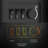HOMCOM Electric Fireplace Heater with LED Flame Effect, 900W/1800W – Adjustable Thermostat, Black