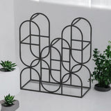 Cast Iron Freestanding Wine Rack, 14 Inch – Compact Decorative Wine Storage for Worktops and Bars, Black