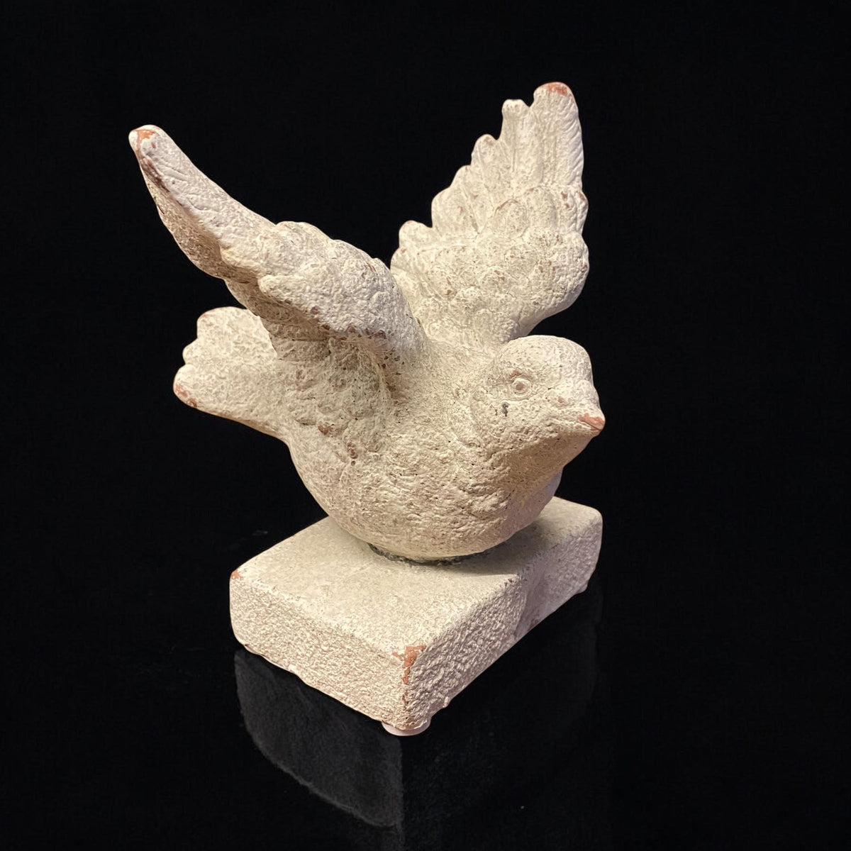 Stone-Look Resin Bird Garden Ornament on Base – Decorative Bird Figurine for Home or Office, 10cm