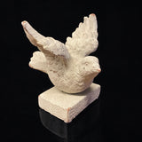 Stone-Look Resin Bird Garden Ornament on Base – Decorative Bird Figurine for Home or Office, 10cm