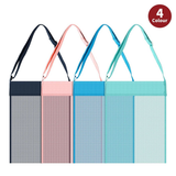 Vinsani Set of 4 Mesh Beach Bags with Sand-Shedding Design – Durable Beach Gear for Family Days Out