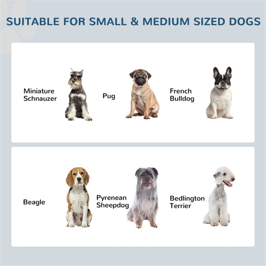 PawHut Elevated Dog Bowls with Stainless Steel Double Bowls & Anti-Slip Feet – Raised Pet Feeder Stand, Grey