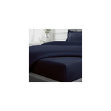 Sleepdown 300 Thread Count Cotton Sateen Extra Deep Fitted Sheet, 40cm Depth – Soft Bedding, Navy