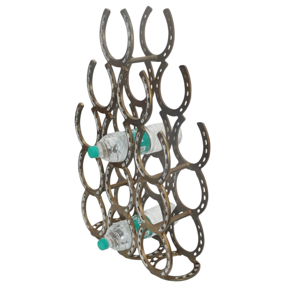 MSL 65cm Antique Brass Horseshoe Wine Rack, 12-Bottle Capacity – Decorative Wine Storage