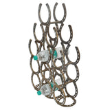 MSL 65cm Antique Brass Horseshoe Wine Rack, 12-Bottle Capacity – Decorative Wine Storage