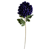 Leaf Design UK Pack of 6 Extra Large Reflex Chrysanthemum Artificial Stems – 75cm Silk Flowers, Purple
