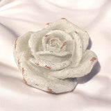 Stone-Look Resin Flower Garden Ornament on Base – Decorative Floral Figurine for Home or Office, 11cm