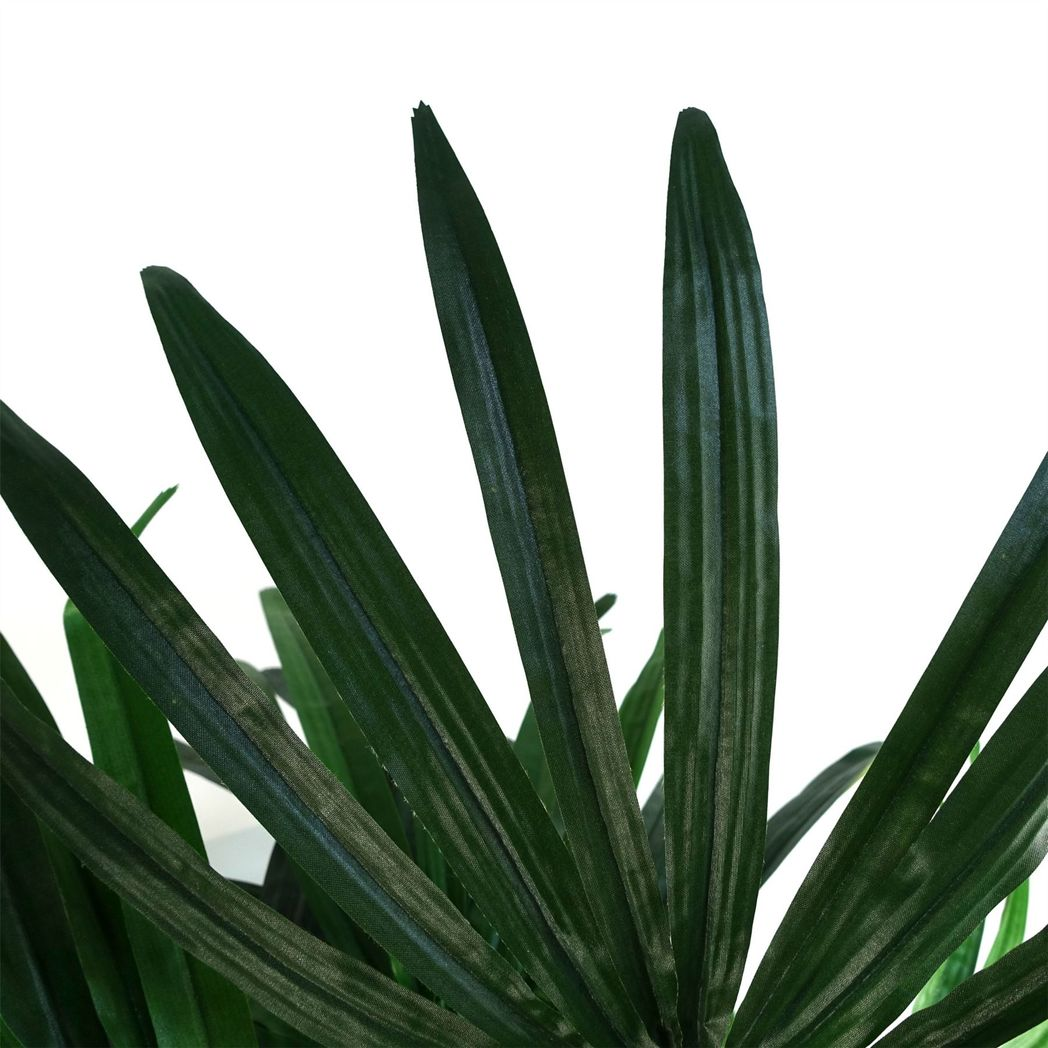 Artificial Raphis Palm Tree, 100cm with Natural Trunk – Realistic Silk Leaves in Weighted Pot