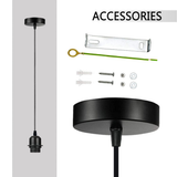 LEDSONE Industrial Rustic Red Pendant Light Fitting with E27 Holder & 95cm Cable – Dimmable Retro Light Kit