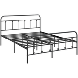 Double Metal Bed Frame with Built-In Slats – Sturdy Non-Squeak Frame for 140cm Mattress