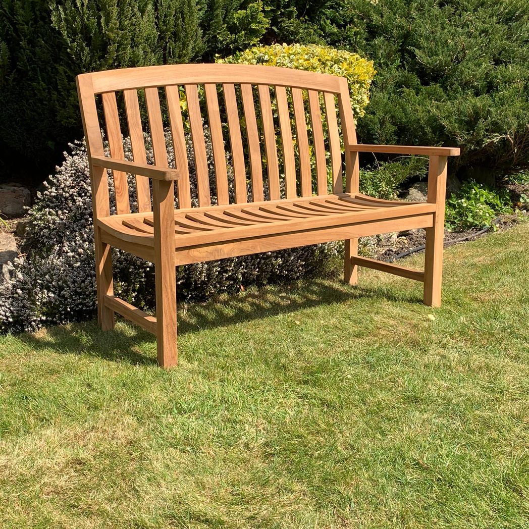 MSL Zaire 120cm Garden Bench with Decorative Design – Outdoor Seating for Two to Three, Flat Pack